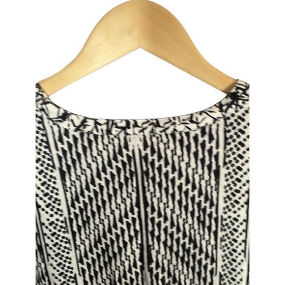 Soft Surroundings Raven Shift Dress Medium Midi  Abstract Black Beach Boho - Picture 6 of 11